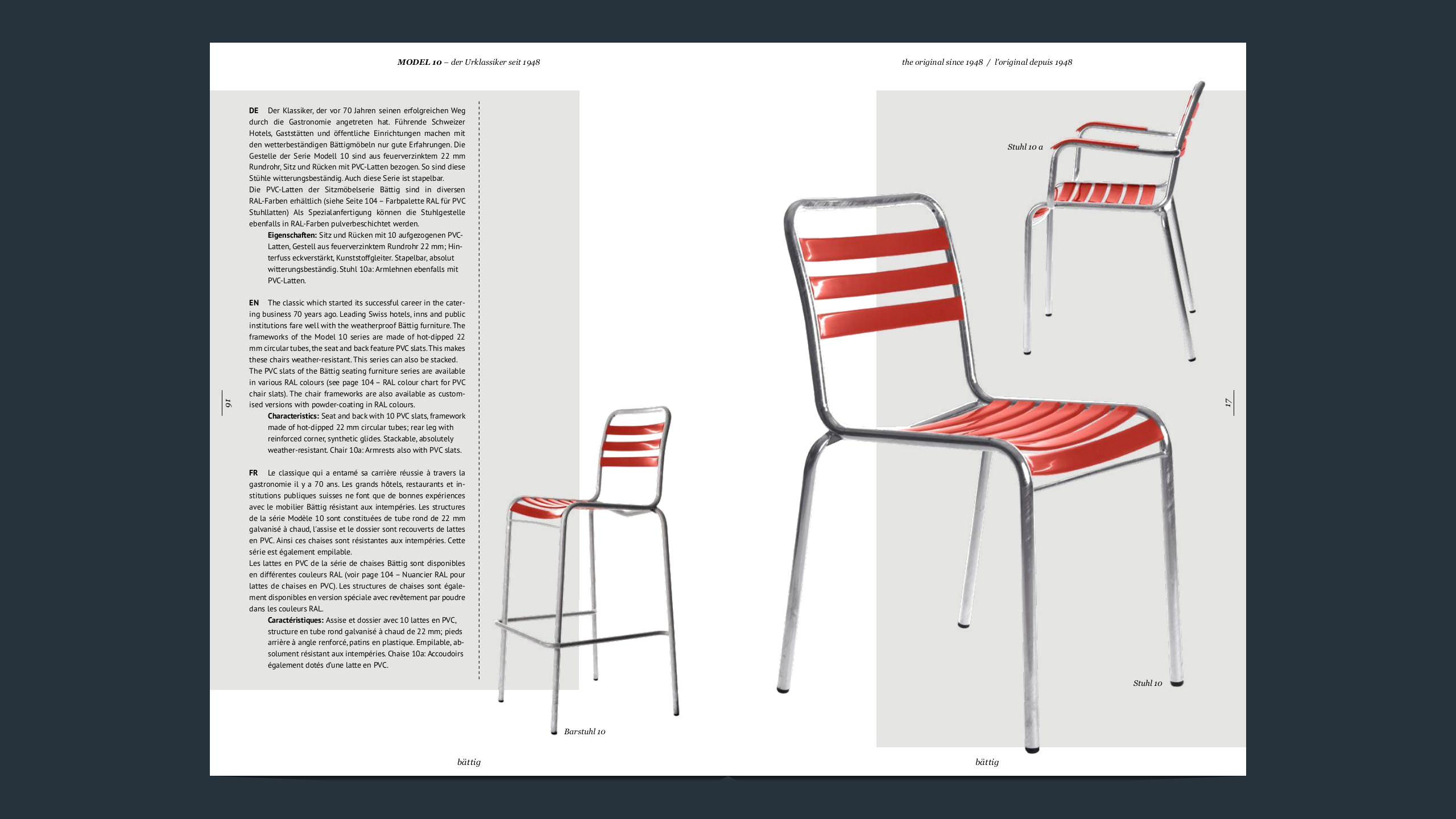 Gartenmöbel | Gartenstühle | Gartentische | Bättig Stahlrohrmöbel
